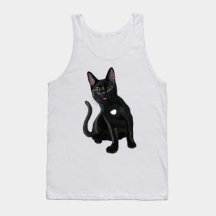 Silly Black Cat Blep Tank Top